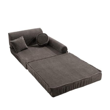 Aesthetic Sztruksowa sofa dziecięca, Brązowa