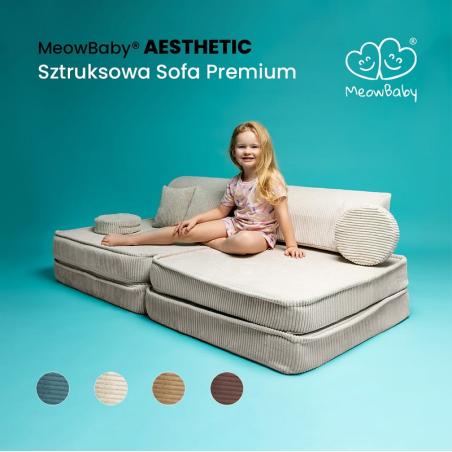 Aesthetic Sztruksowa sofa dziecięca, Brązowa