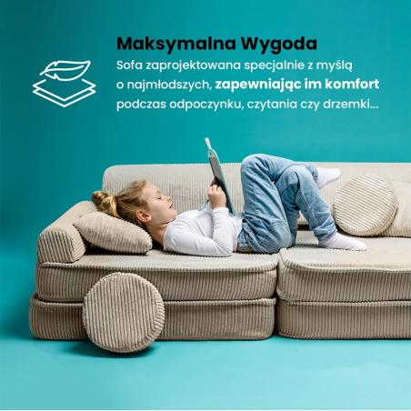 Aesthetic Sztruksowa sofa dziecięca, Brązowa