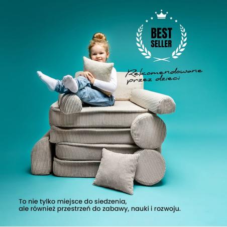 Aesthetic Sztruksowa sofa dziecięca, Brązowa
