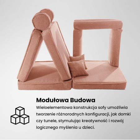 Aesthetic Sztruksowa sofa dziecięca, Brązowa
