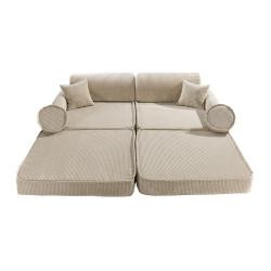 Aesthetic Sztruksowa sofa dziecięca, Ecru