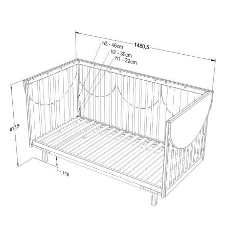 Wood Luck Bloom Łóżeczko 140x70cm
