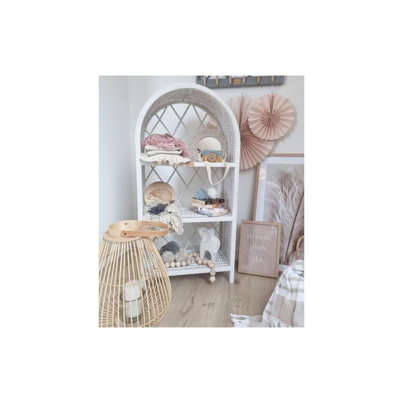 Wiklinowa Szafka Etażerka Biała