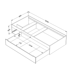 Wood Luck Flora Łóżko z szufladą 200x90cm (eukaliptus)