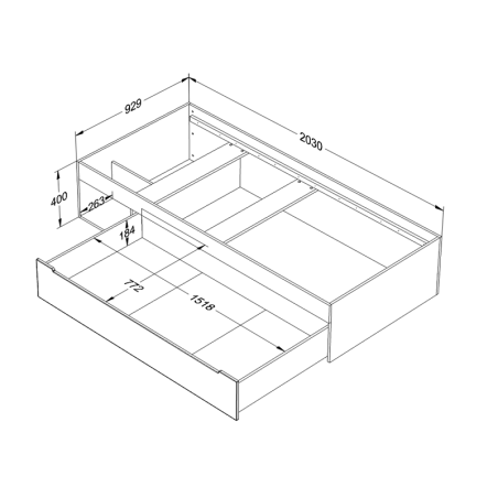 Wood Luck Beza Łóżko z szufladą 200x90cm (piaskowy beż)