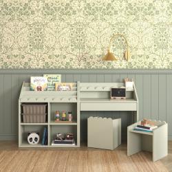 Zestaw dziecięcy Book Nook Sage – biurko Montessori z dwoma krzesełkami