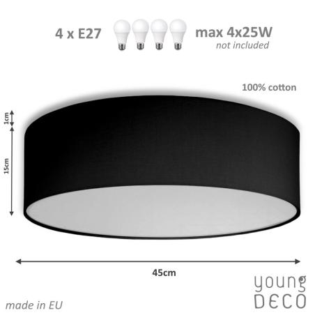 Young Deco - Plafon Czarny