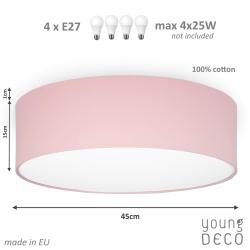 Young Deco - Plafon Delikatny Brudny Róż