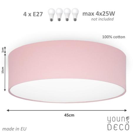 Young Deco - Plafon Delikatny Brudny Róż