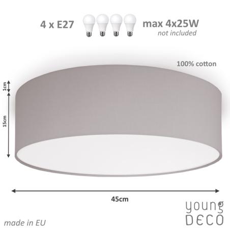 Young Deco - Plafon Czysta Szarość