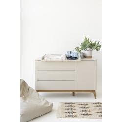 Pinio Seth Komoda Trzyszufladowa + Drzwi  (szampański)