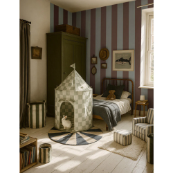 Dekornik Tapeta Wide Stripes Classy Brown and Misty Blue