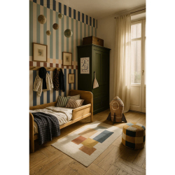 Dekornik Tapeta Stripes Happy 2 Colours Navy Blue and Mint