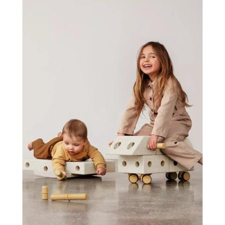 MODU Explorer set - Kreatywne klocki rozwijające motorykę dużą, Sand Grey / Honey Yellow