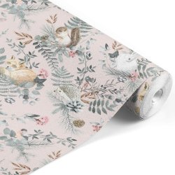 Tapeta dla dzieci Woodland Różowa