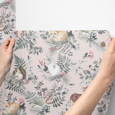 Tapeta dla dzieci Woodland Różowa