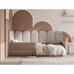 Łóżko tapicerowane przypodłogowe Jasmine 90x200cm